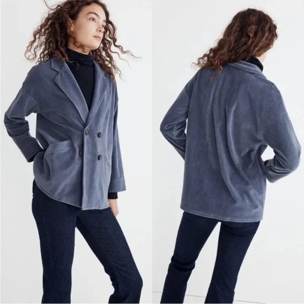 Madewell Women's Slate Gray Corduroy Blazer - Picture 1 of 7